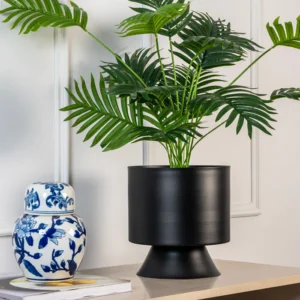 Vera Round Metal Planter Medium – Black