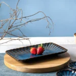 Mara Rectangular Plate - Deep Blue